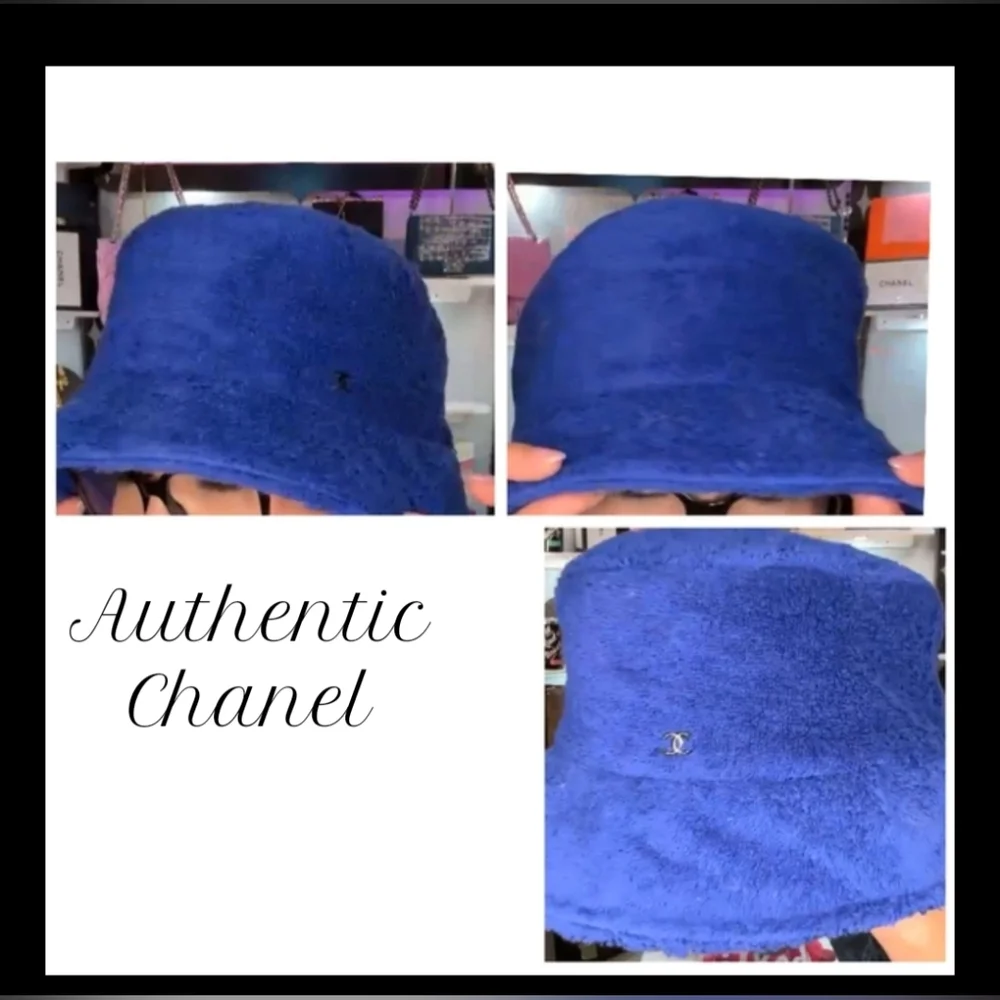 Chanel Bucket Hat Blue Authentic Collection Size Large - Picture 6 of 7